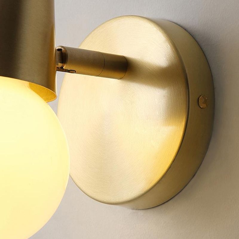 Contemporary Single Golden Wall Mounted Sconce Unique Metal Wall Light