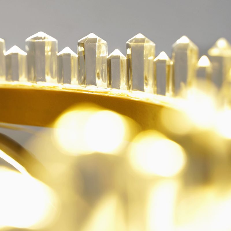 Éclair de plafond de forme de couronne moderne Lumières en métal 2 lumières à lad lampe à lampes lumineuses
