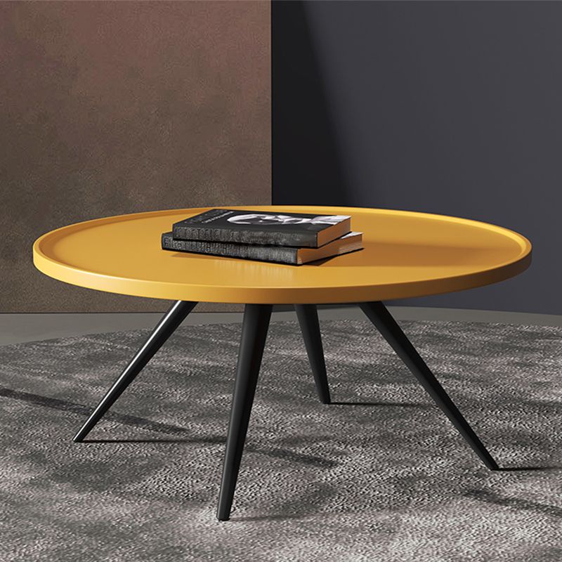 Pine Wood 4 Legs Coffee Table Modernism Round Tray Table Cocktail Table
