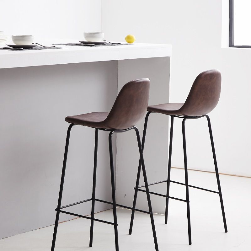 Black Metal Base Bar and Counter Stool Industrial Style Indoor Stool