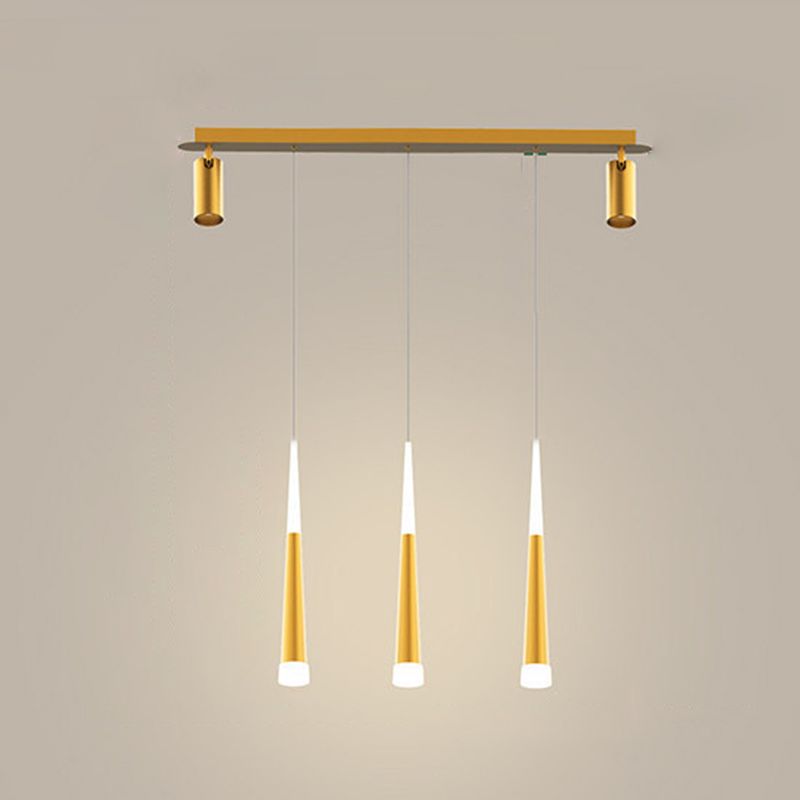 New Modern Metal Island Lighting Fixture LED Linear Chandelier Lights for Dining Room