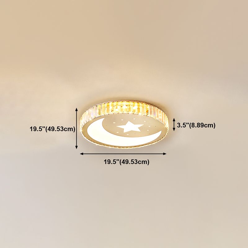 Cristallo leggero a filo contemporaneo 1 Fun a soffitto a sfioramento leggero in oro