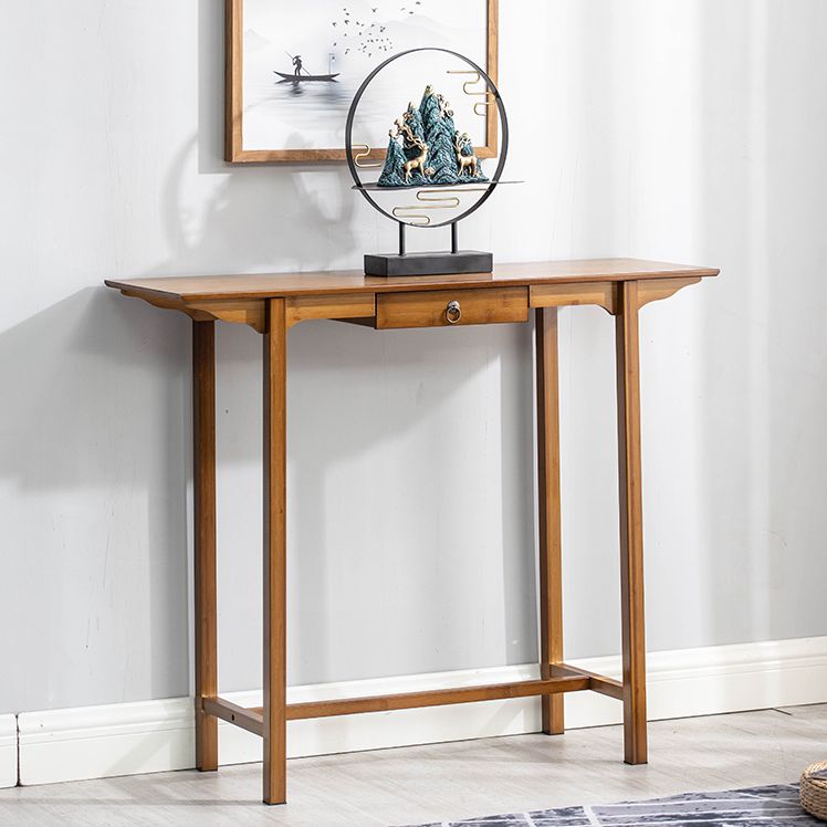 Mid-Century Modern Console Table Dark Brown Rectangle Console Table
