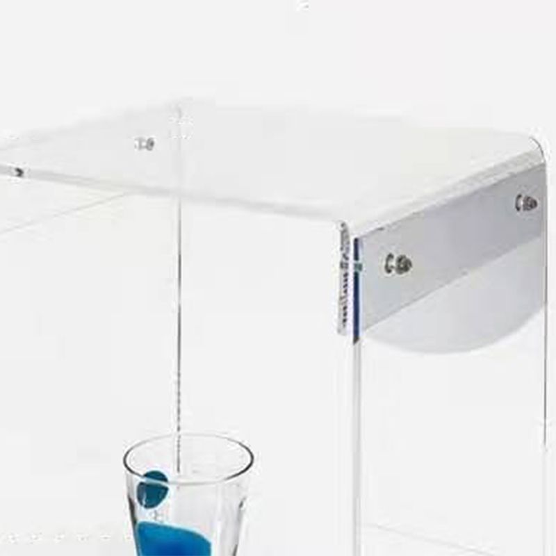 Plastic Side End Table 15.94" Wide Sled Sofa Side Accent Table