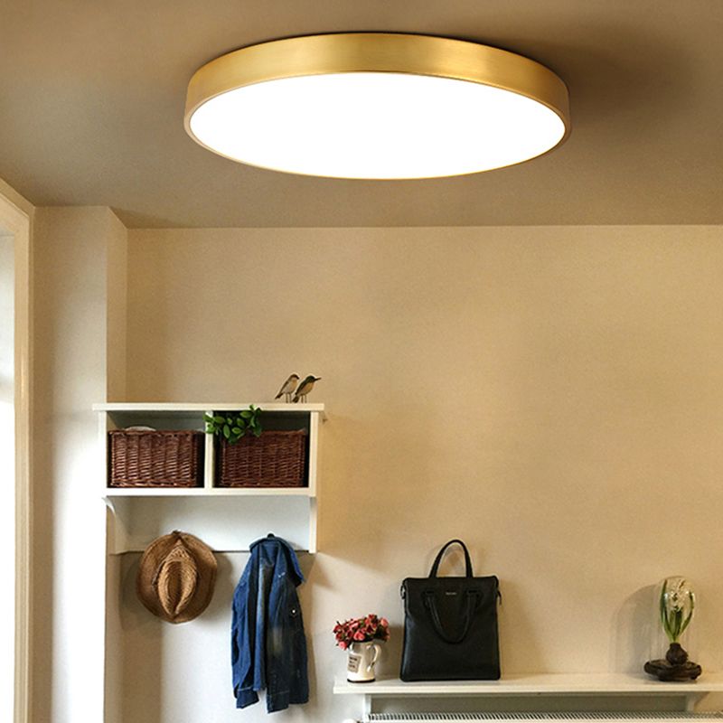 Geometry Shape LED Ceiling Lamp Modern Copper Flush Mount for Balcony