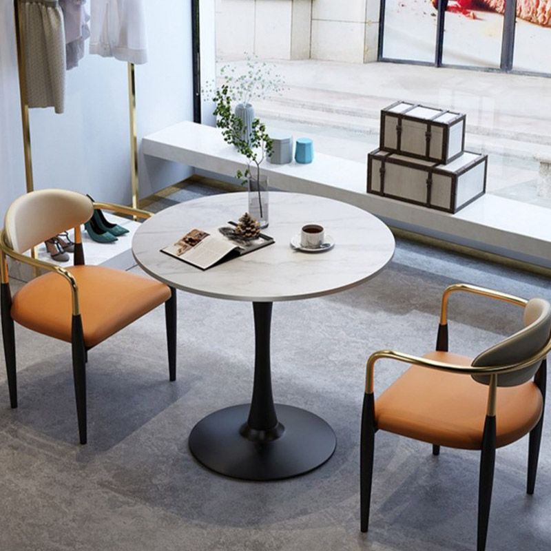 Faux Leather Dining Side Chair Open Back Dining Side Chair for Home