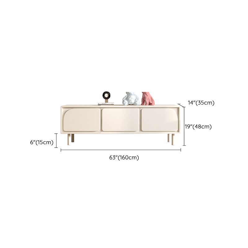 Contemporary TV Media Console White TV Stand Console with Doors