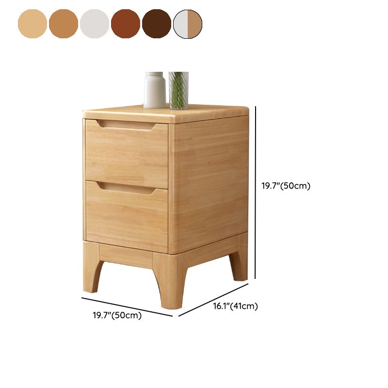 Solid Wood Night Table Contemporary Bed Nightstand for Bedroom