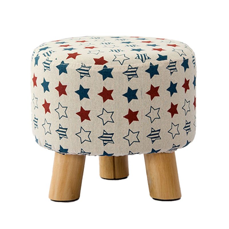 Fabric Standard Stool Contemporary Simple Round Upholstered Ottoman