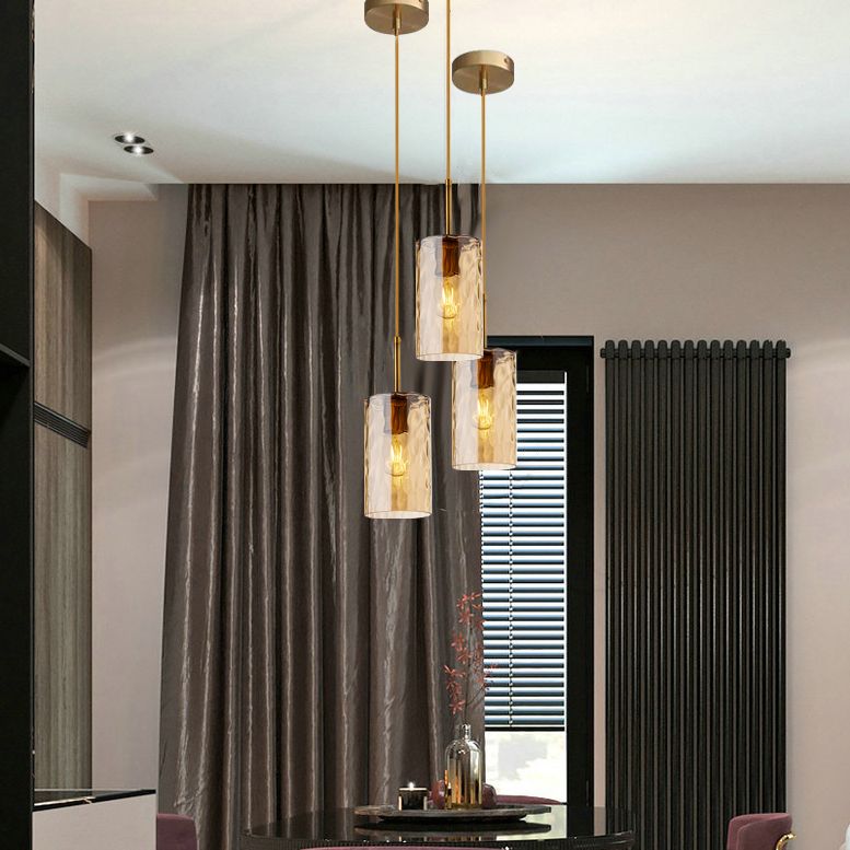 Flipped Glaszylindrische Tropfenlampe Minimalist 1 Glühmessing -Pendelleuchte