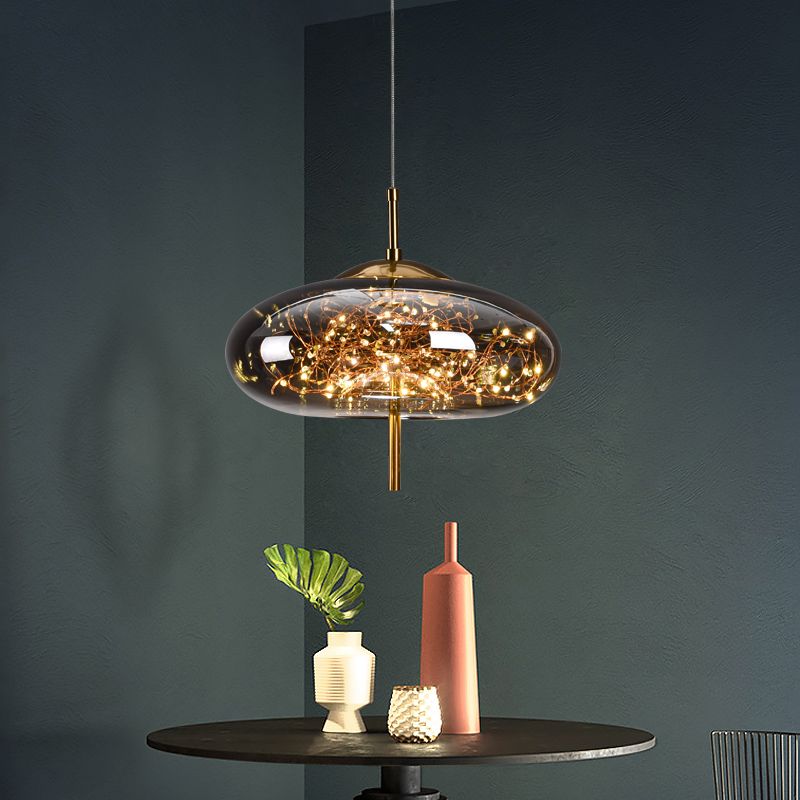 Contemporary Style Simple Pendant Light Fixtures with Glass Shade for Sitting Room Coffee Shop