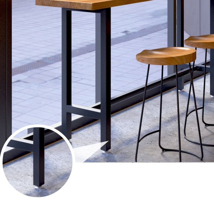 Rectangle Wood Top Counter Table Industrial Bar Table for Dining Room