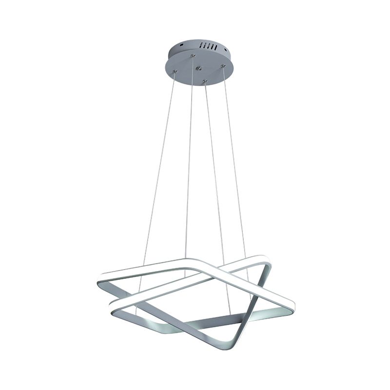 Seamless Acrylic Hanging Light Modern White LED Chandelier Lighting in Warm/White Light