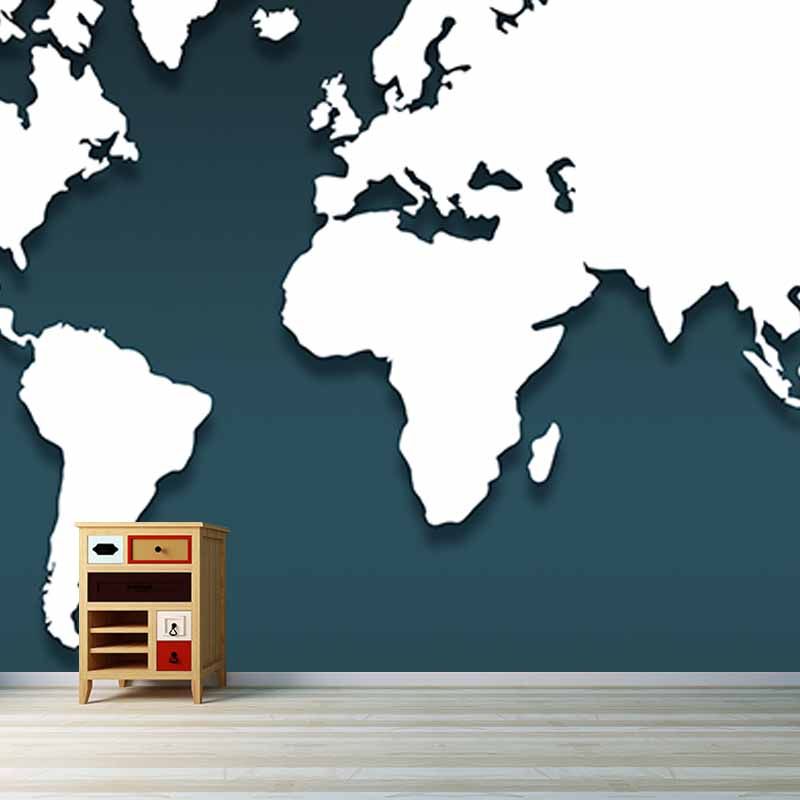 Illustration Wall Mural Wallpaper Map Sitting Room Wall Mural