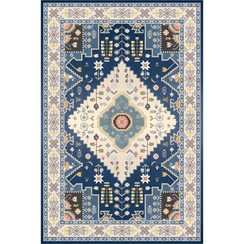 Nice Moroccan Rug Multi Colored Symmetric Print Carpet Non-Slip Machine Washable Pet Friendly Rug for Room