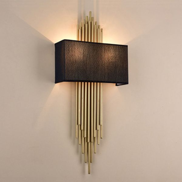 Postmodern Metal Wall Sconce Two Blub Wall Mounted Light Fixture for Bedroom