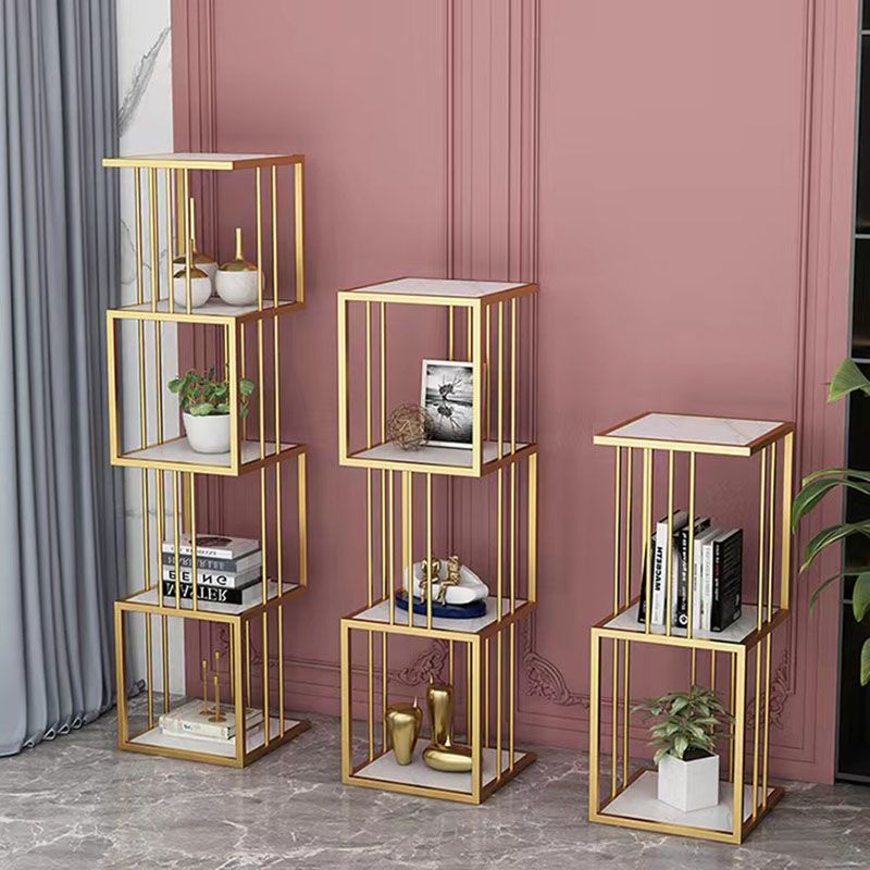 Open Vertical Etagere Bookshelf Industrial Iron Frame Manufactured Wood Shelf Bookshelf