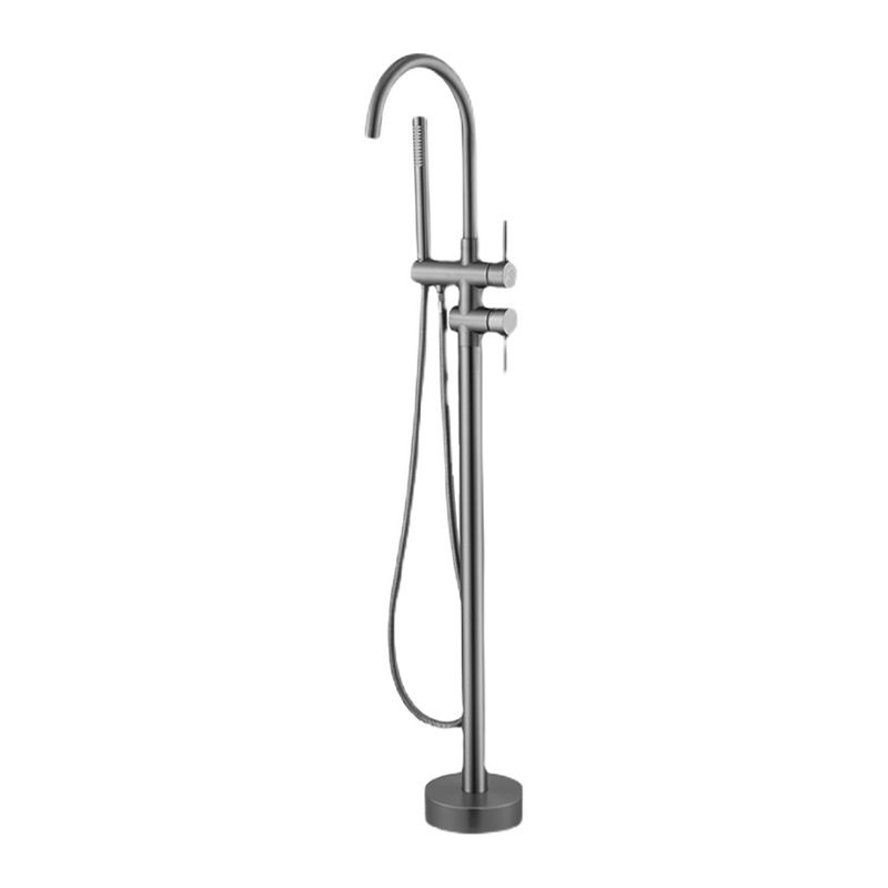 Traditional Style Freestanding Tub Filler Floor Mount Copper Freestanding Tub Filler