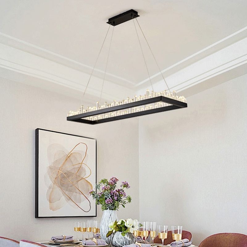 Nordic Geometric Chandelier Crystal Single Light LED Chandelier Pendant for Living Room