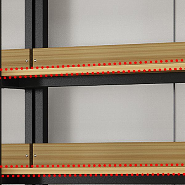 Metal Engineered Wood Shelf Bookcase Modern Home Open Book Shelf with 2 Doors