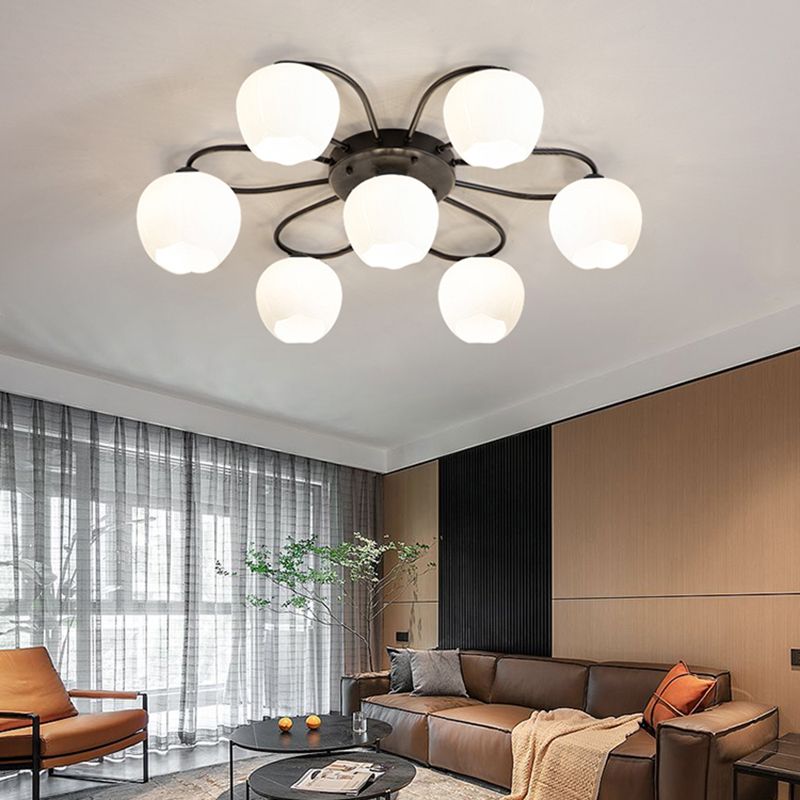 Contemporary Flush Light Fixture Glass Flush Mount Lights for Living Room