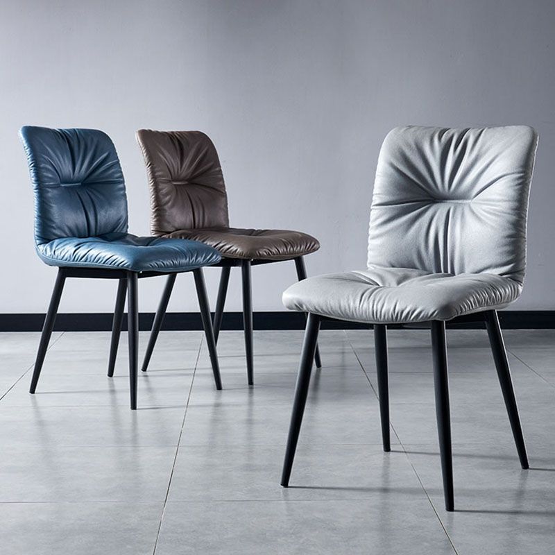 Silla moderna comedor silla sin brazos con patas de metal para cocina