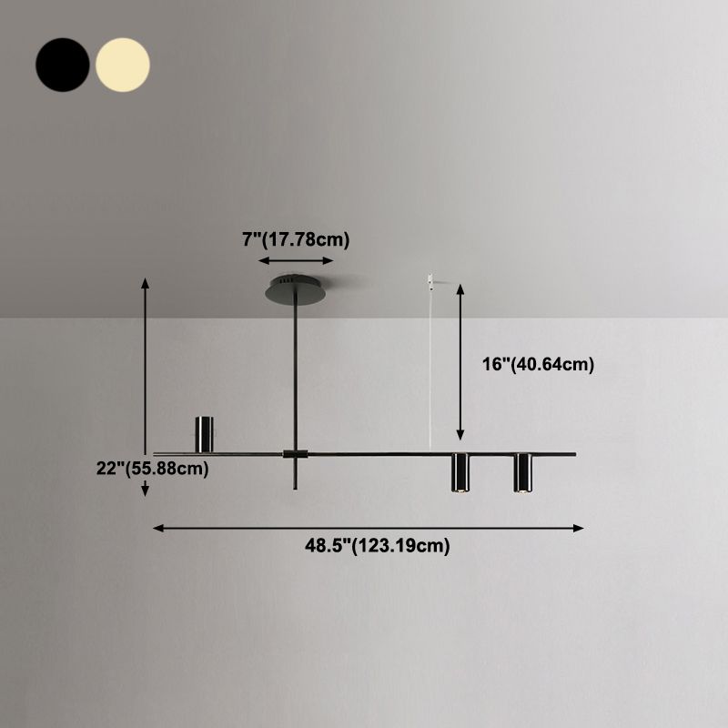Luci a sospensione contemporanea Luci dell'isola cilindri Metal per l'isola della cucina