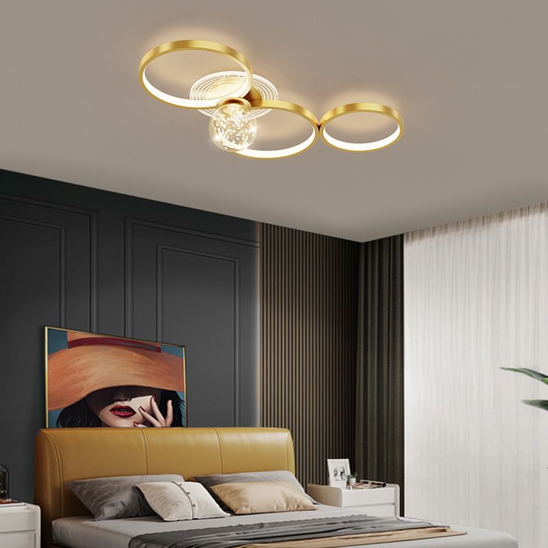 LED Flush Mount Ceiling Light Ringed Lighting for Coffee Shop Living Room Bedroom