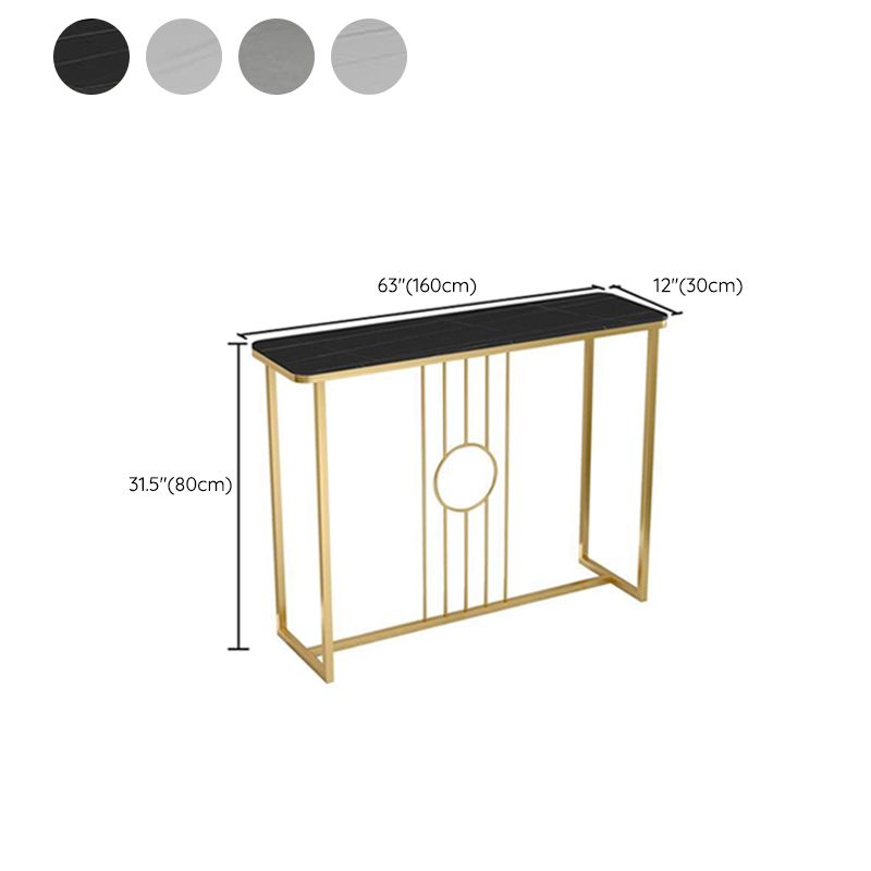Rectangle Glam Console Accent Table Antique Finish Console Table in Stone