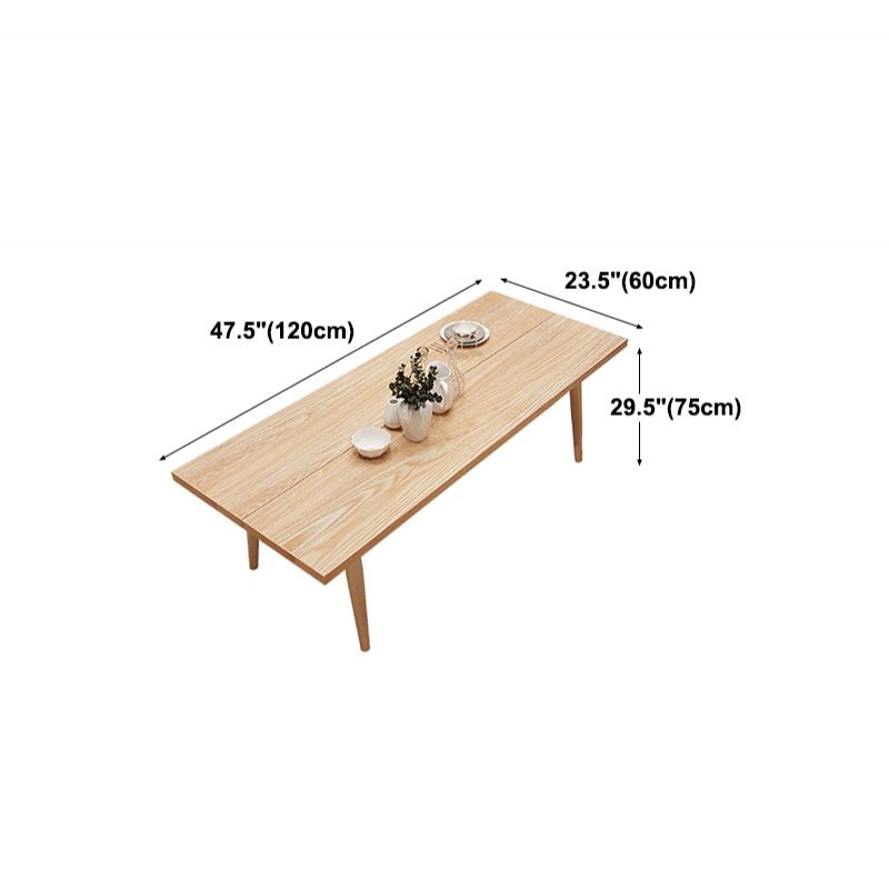 Modern Solid Wood Dining Room Collection Rectangle Tripod Dining Table in Natural
