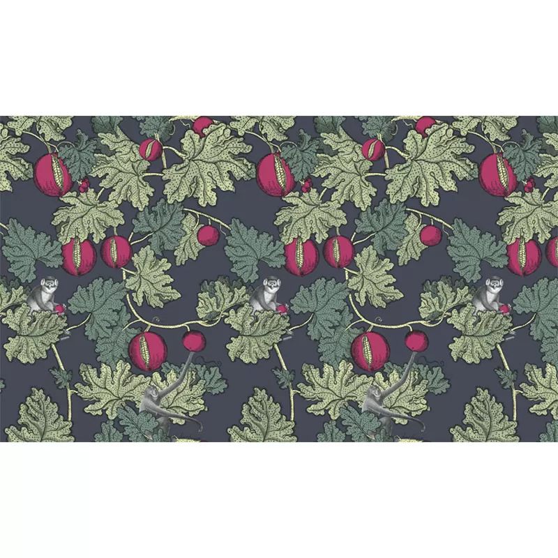 Green Leaves and Fruit Mural Stain-Resistant Wall Covering for Guest Room Decoration