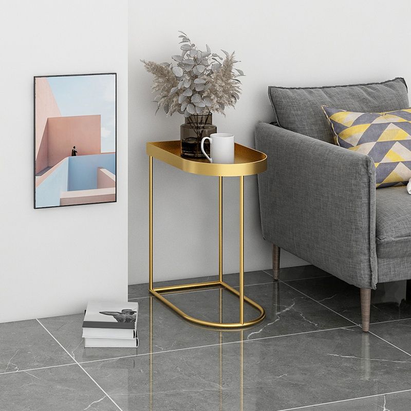 Mid-Century Tray Top Corner Table Frame Metal Side End Table