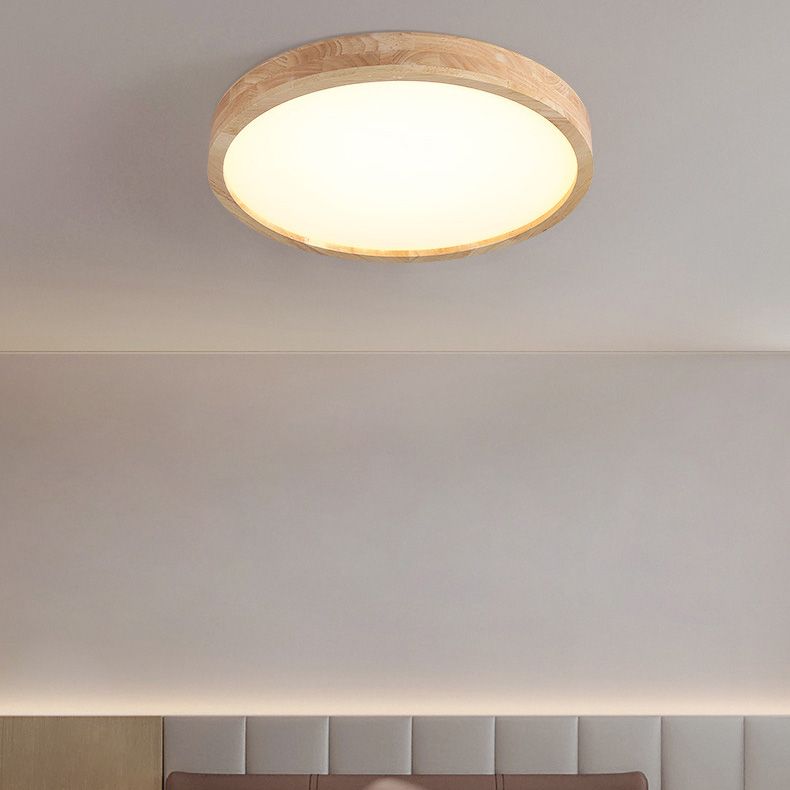 Modern Simple Style Geometric Flush Mount Lighting Wooden Flush Ceiling Light