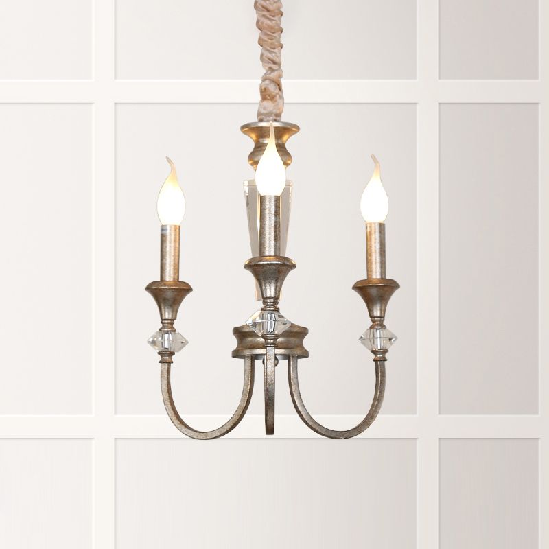 Lampada candele in stile coloniale Lumo Lampada a sospensione del soffitto metallico per soggiorno