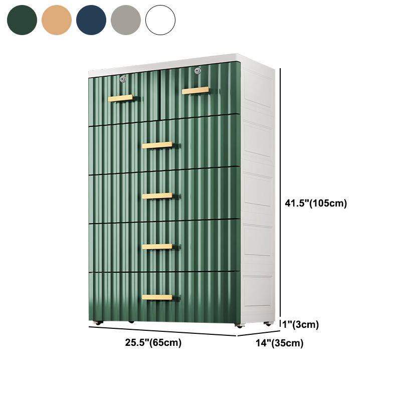 6-drawer Modern Plastic Storage Cabinet Non-Hanging Wardrobe Armoire