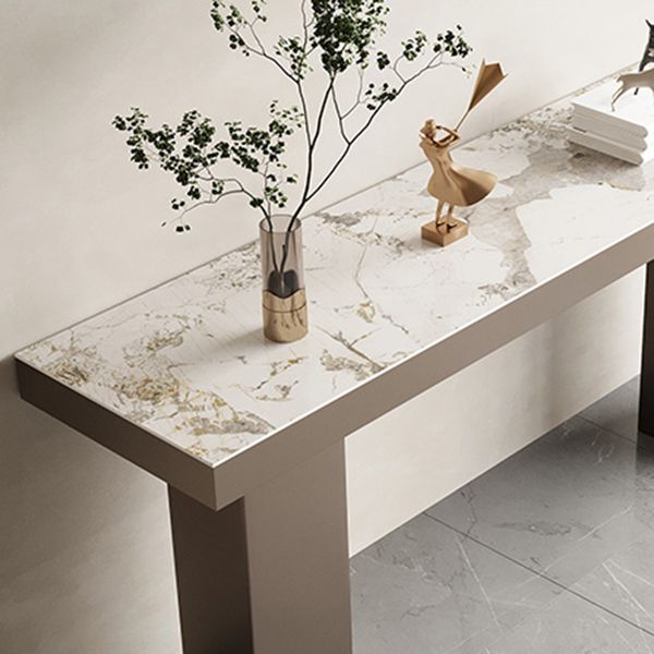 Industrial 1/2/3 Pieces Bar Table Set Rectangle Stone Counter Table with High Stools