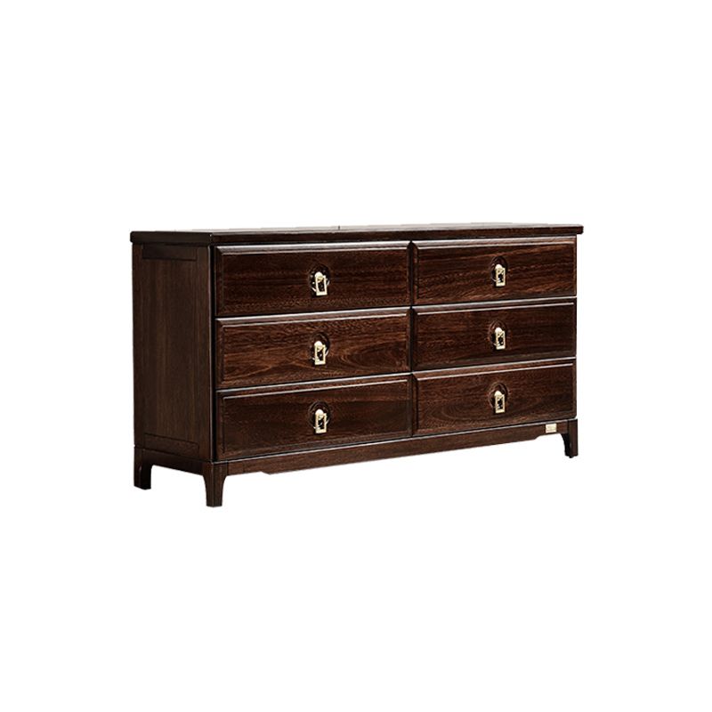 Mid-Century Modern Accent Chest Rectangle Brown Lacquered Wood Chest
