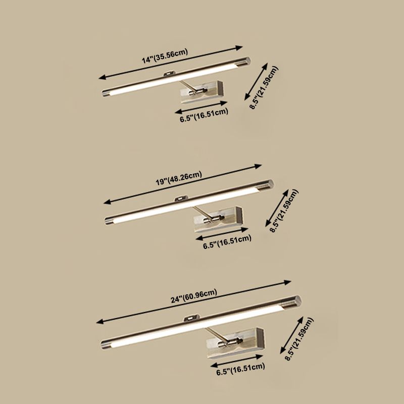 Metal linear Shade Swing Arm Wall Lights Modern 1 Head Wall Mount Fixture in Nickel Sconce