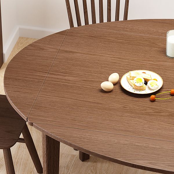 Tavolo da pranzo a foglia di caduta contemporanea Tavolo in legno massiccio con 4 gambe