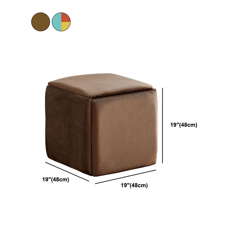Modern Plain Boucle Ottoman Velvet Square with Storage Target Pouf