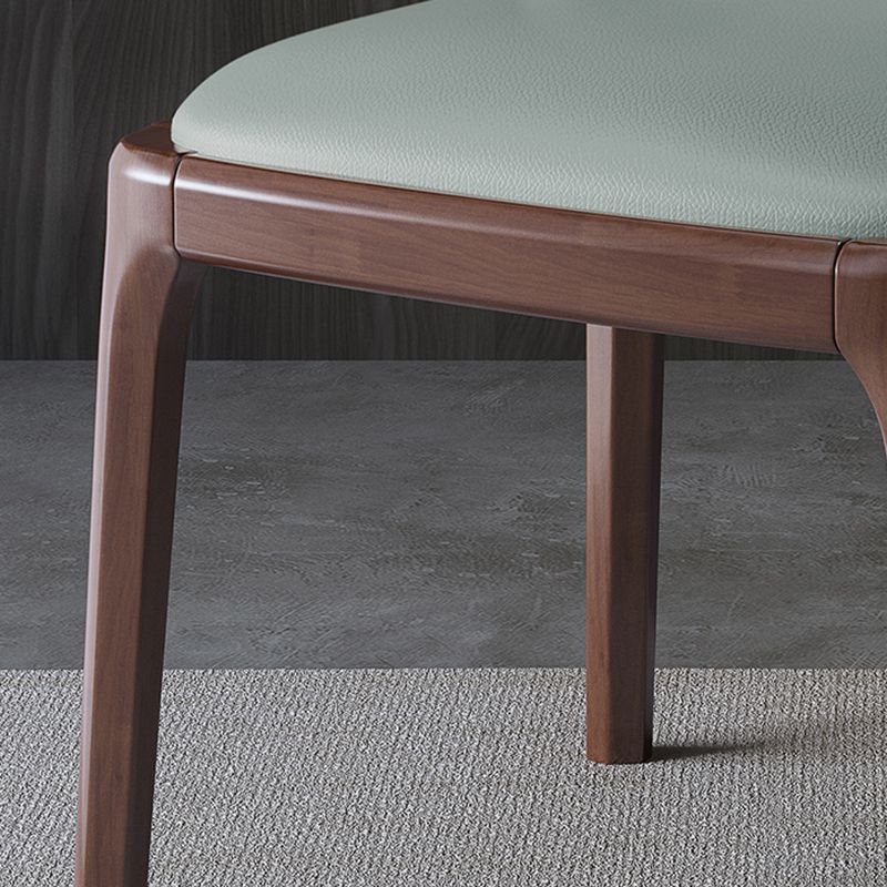 Juego de sillas escandinavas de madera de caucho, silla de comedor lateral con respaldo macizo (juego de 2)