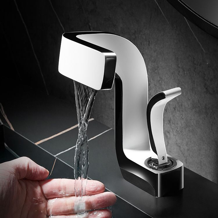 Unique Faucet Bathroom Waterfall Spout Lever Handle Single Hole Faucet