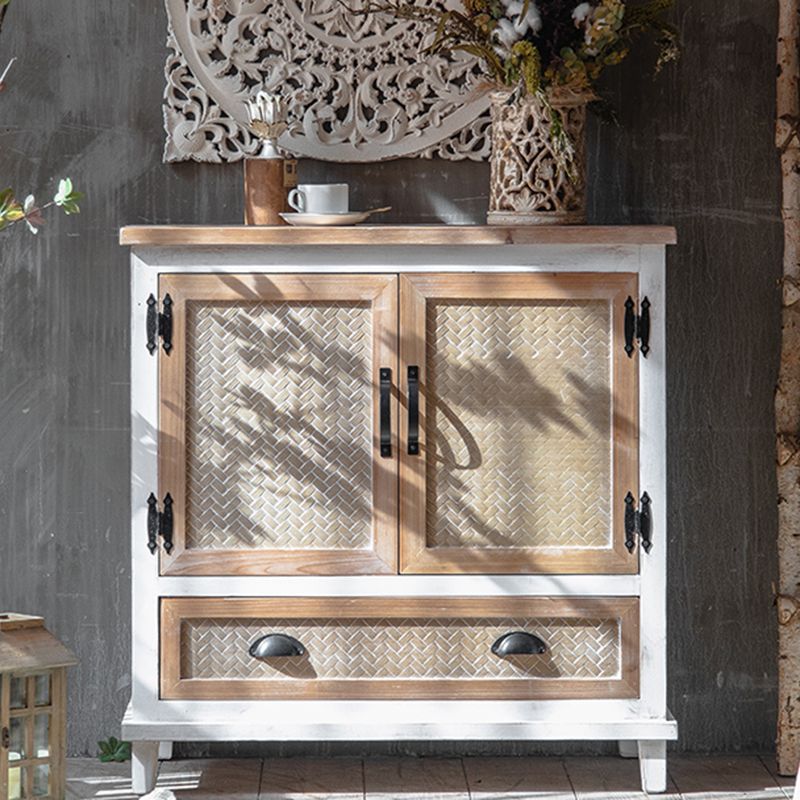Contemporary 13.8" Wide Wooden Chest, Rectangle Accent Cabinet with Drawer