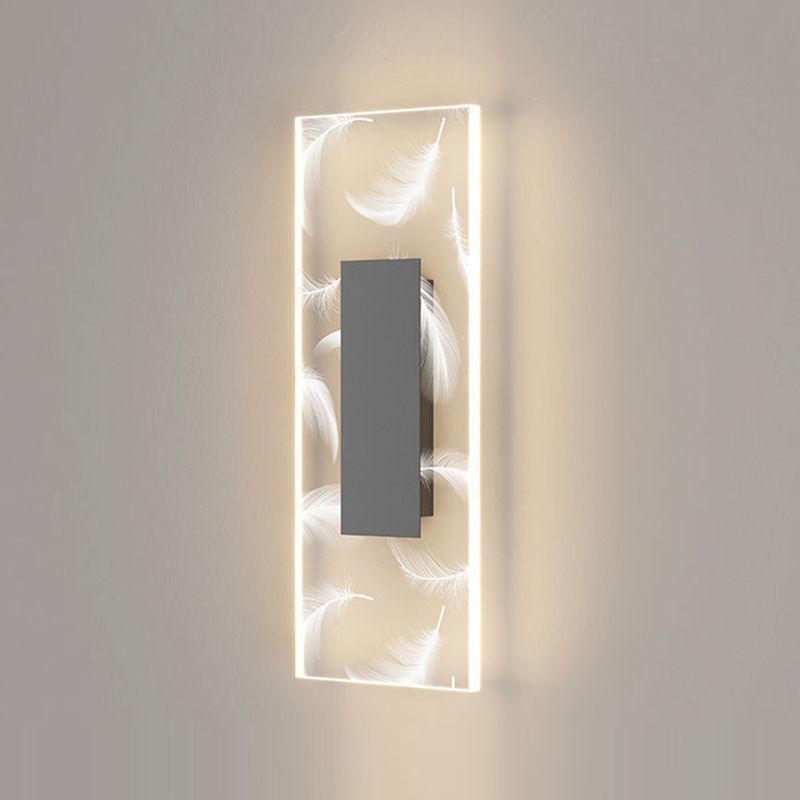 1 - Light LED Wall Light Modern Rectangle Iron and Acrylic Wall Mount Lighting