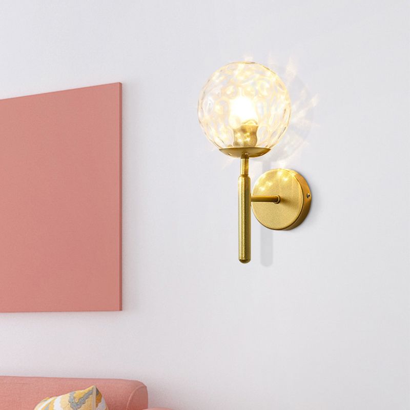 Modern Style Ball Wall Sconce Glass 1 Light Sconces for Bedroom