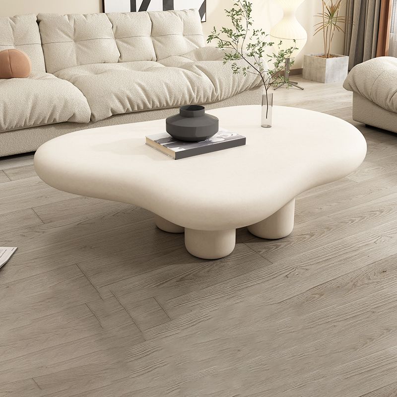 Wood Contemporary Coffee Table 4 Legs Single Coffee Cocktail Table