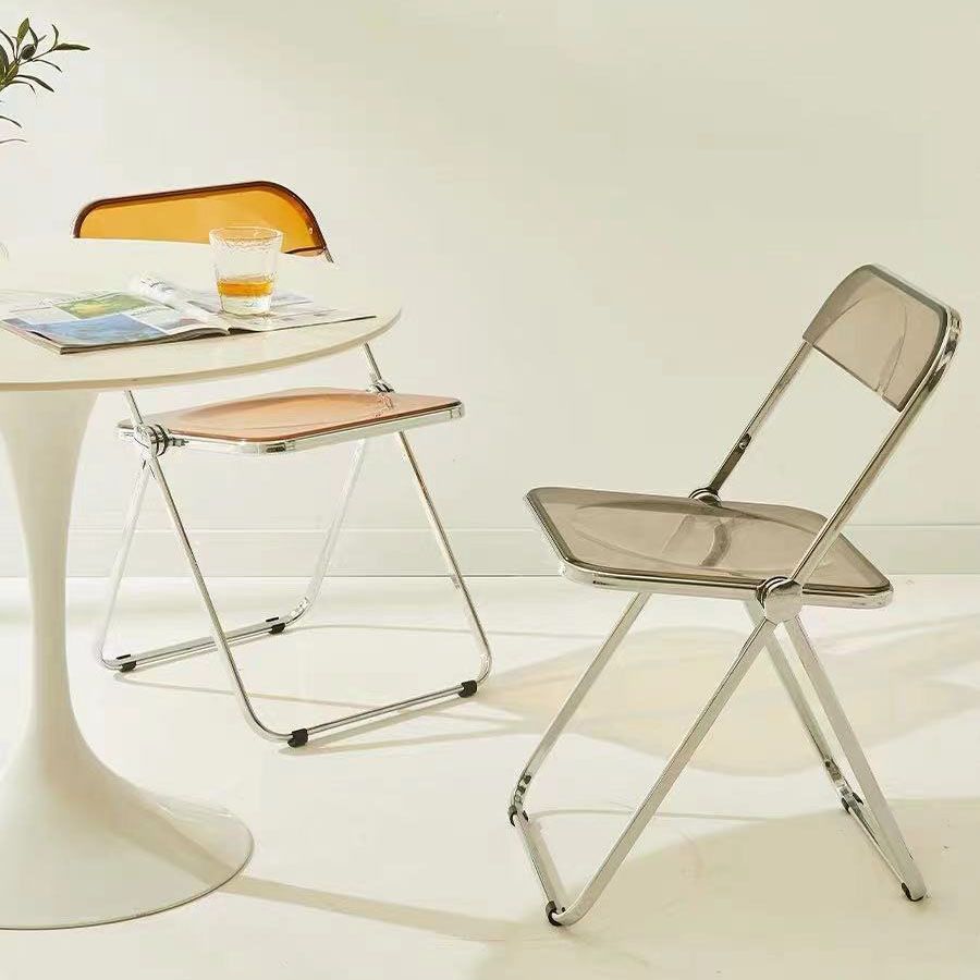 Industrial Style Plastic Dining Armless Chair Open Back Dining Side Chair
