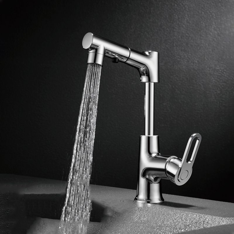 Vessel Sink Faucet Contemporary Single Handle Faucet with Swivel Spout
