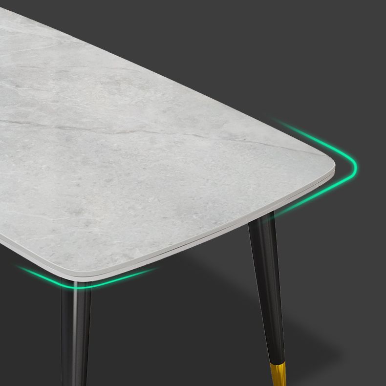 Minimalist Style Traditional Height Sintered Stone Dining Table Rectangle Dining Room Set For Home