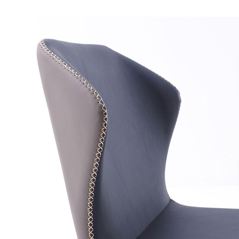 Sillas de comedor con respaldo de estilo industrial, sillas auxiliares de comedor de cuero para cocina (juego de 2)